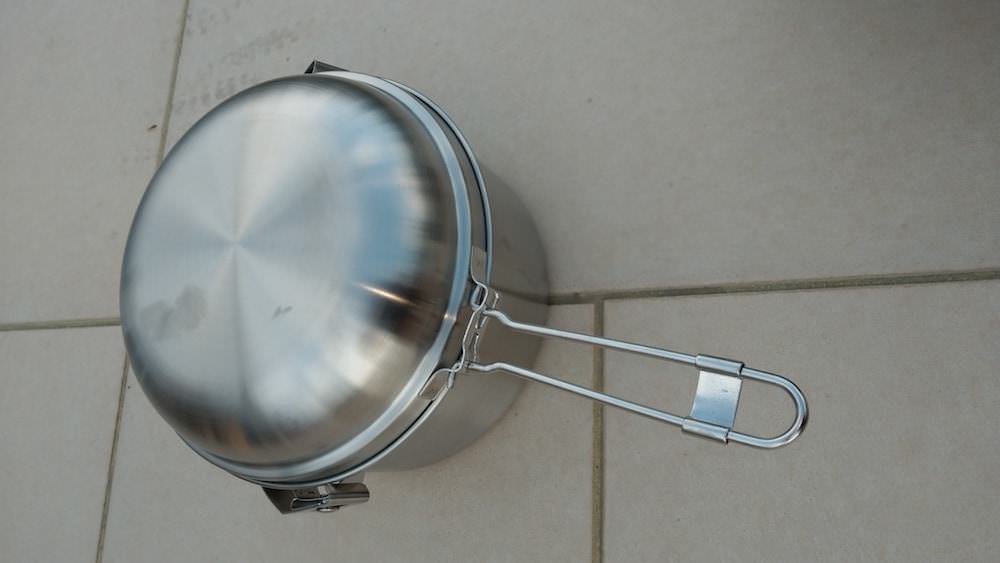 Leichtes Edelstahl Geschirr, Pfanne Als Deckel