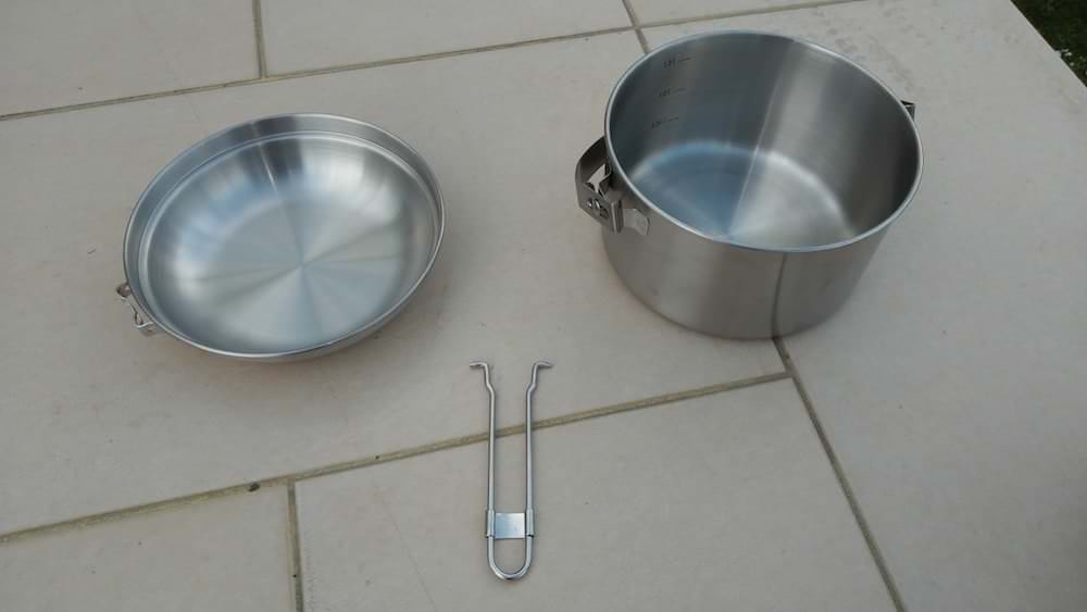 Leichtes Edelstahl Geschirr, Abnehmbare Griff