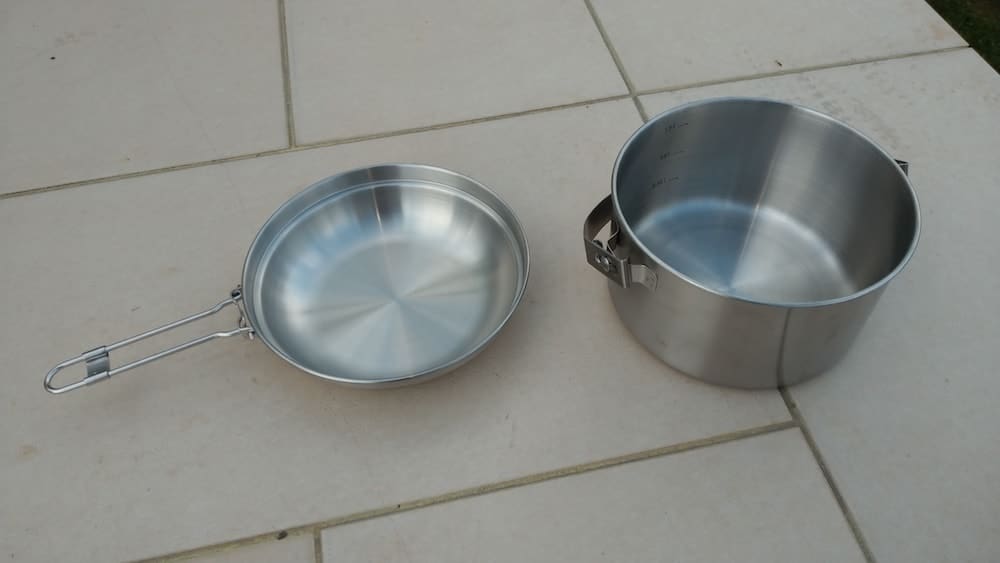 Leichtes Edelstahl Geschirr, Abnehmbare Griff