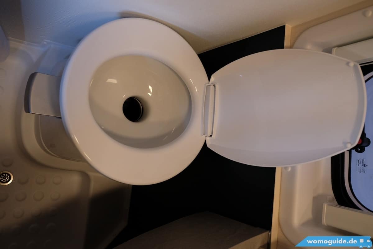 Cassette toilet (View through the toilet seat)