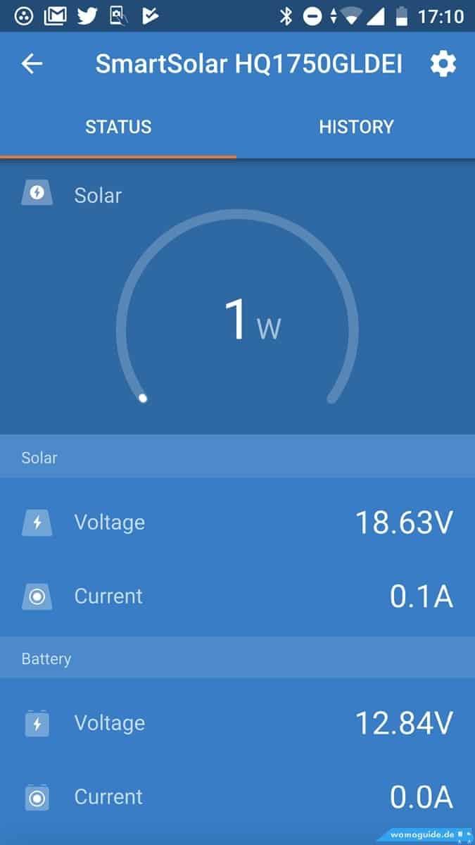 Viktron Smartsolar Benutzerinterface
