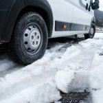 Wohnmobil Auf Winterreifen Im Schnee