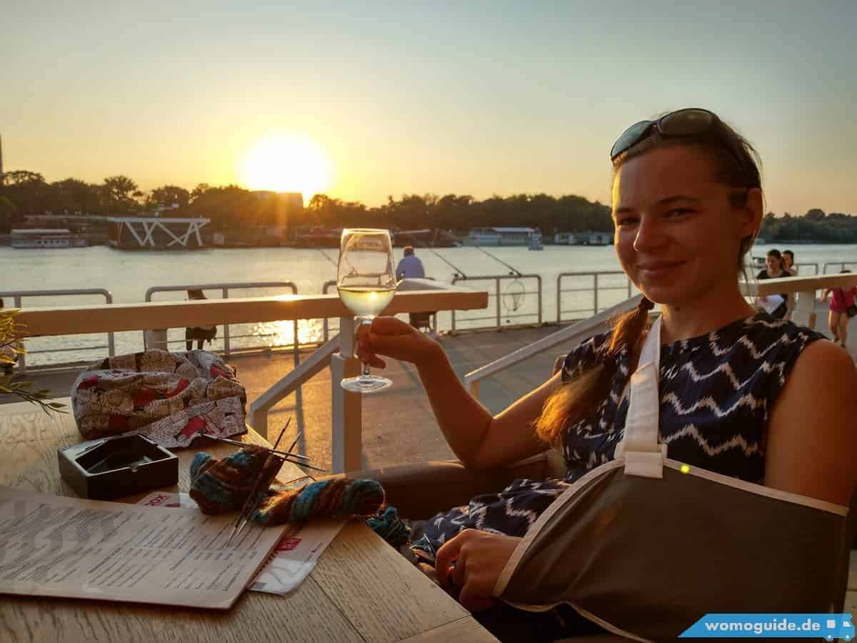 Ein Teurer Glas Wein An Der Sava