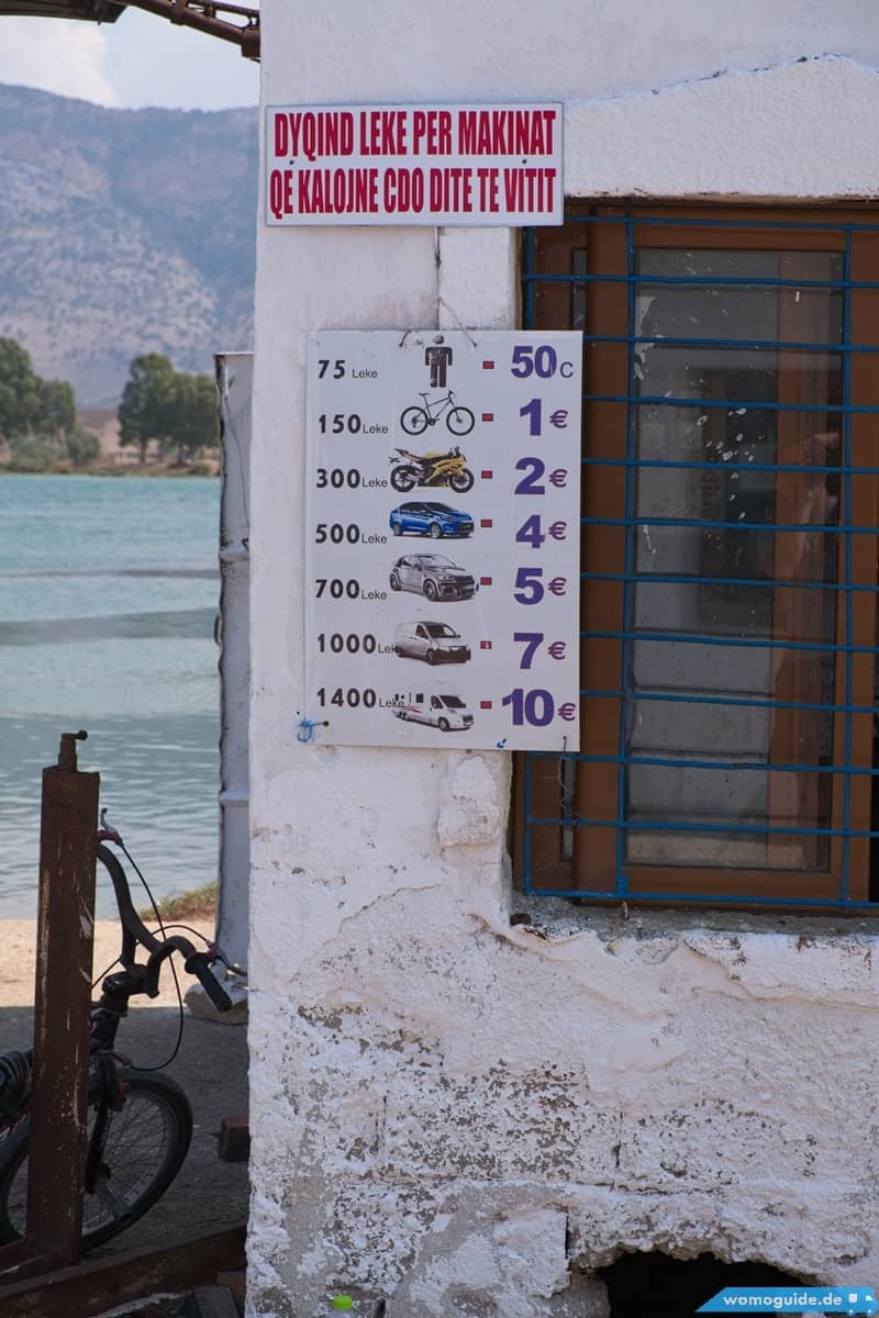 Seilfähre Von Butrint: Preisliste