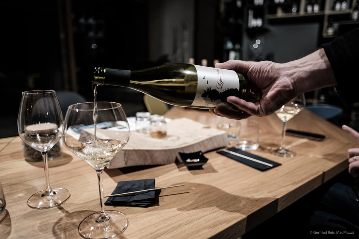 Wein Am Lepa Vida Weingut Während Der Weinverkostung