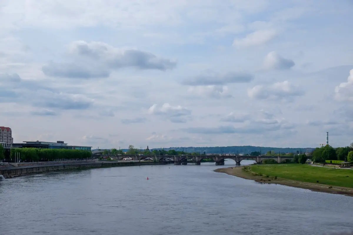Elbe in Dresden mit Elbwiesen