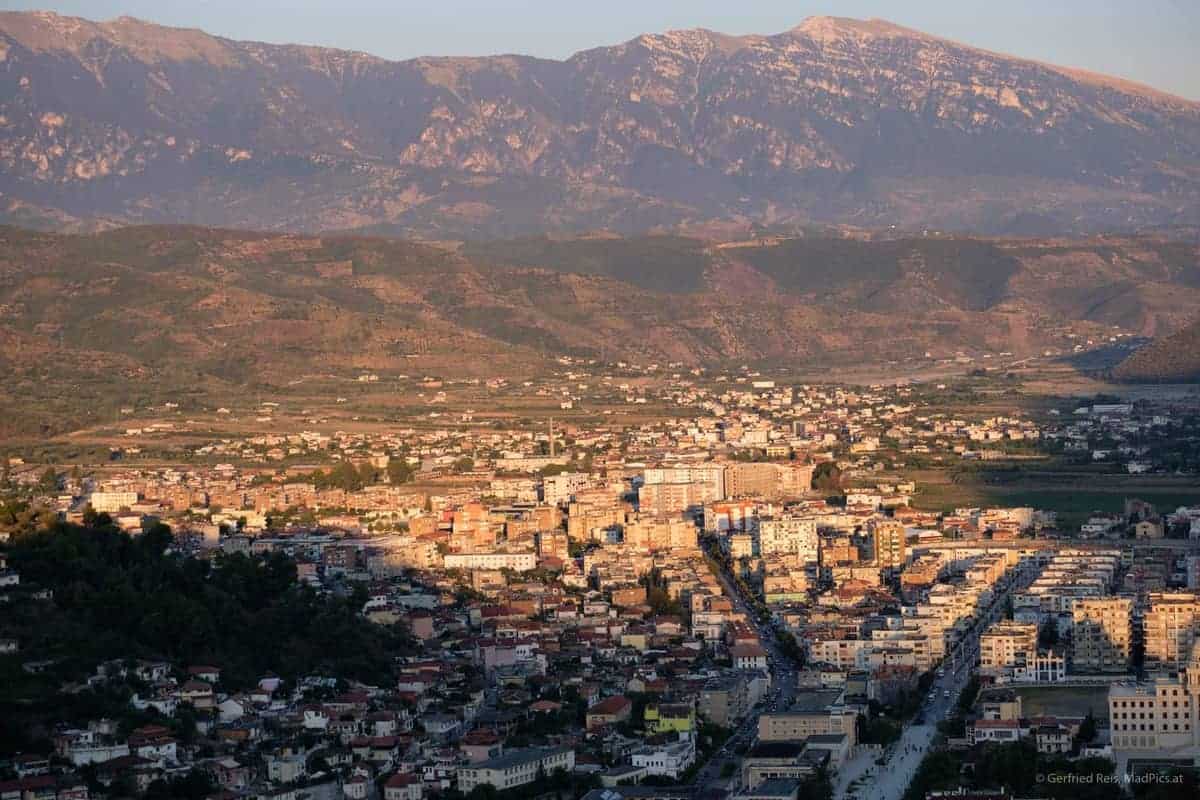 Blick Nach Unten Von Der Festung Von Berat