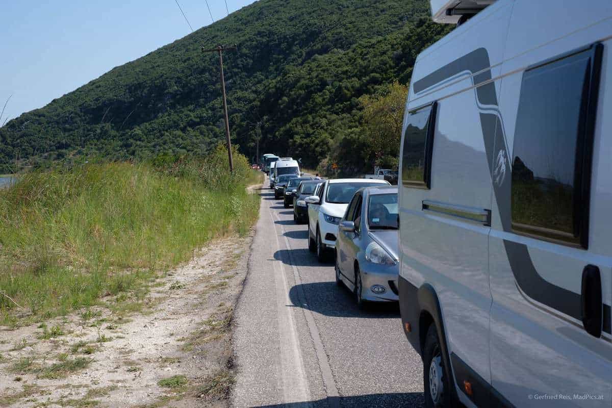 Warten Auf Die Brücke Vor Lefkada