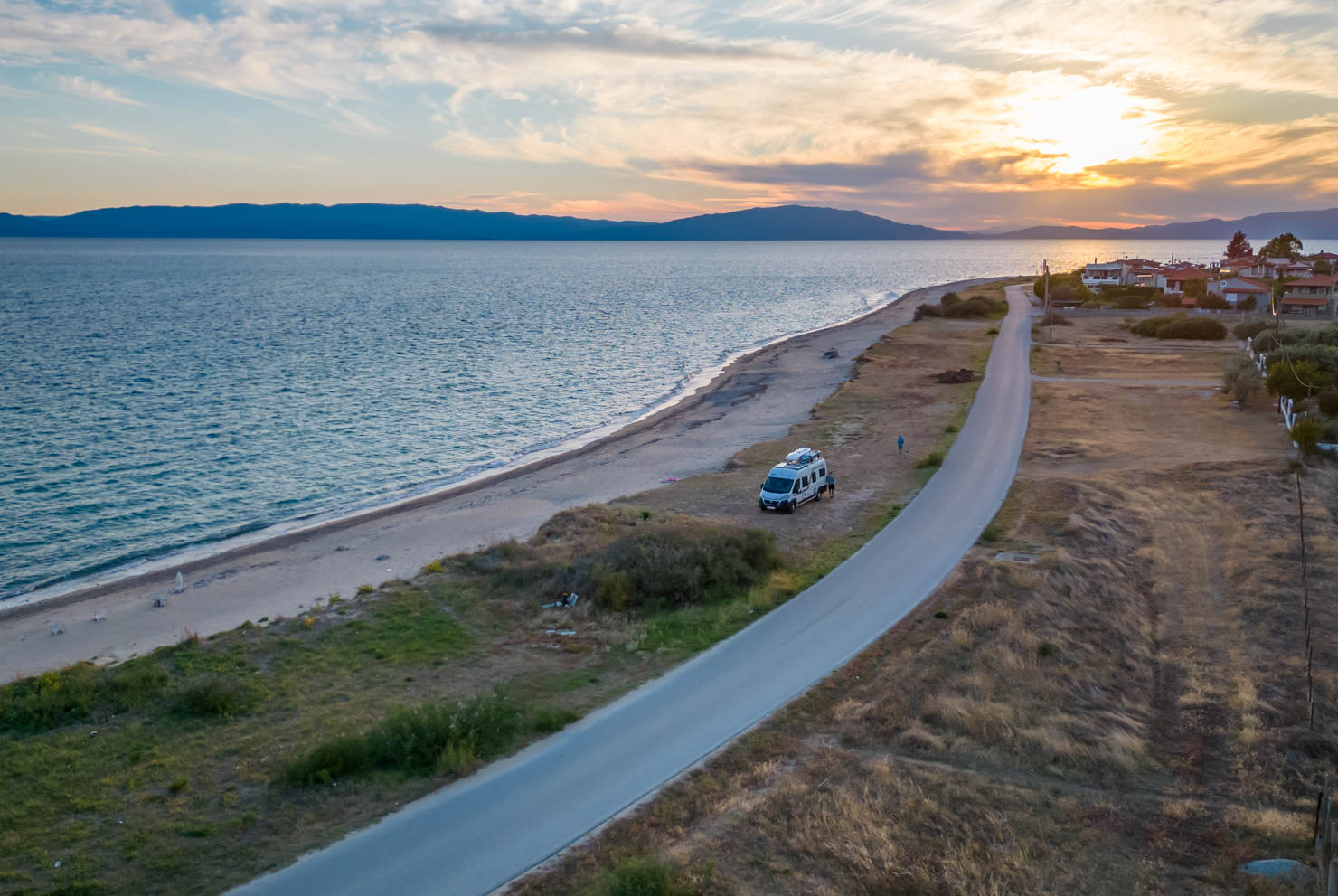 Wohnmobil alleine am Strand