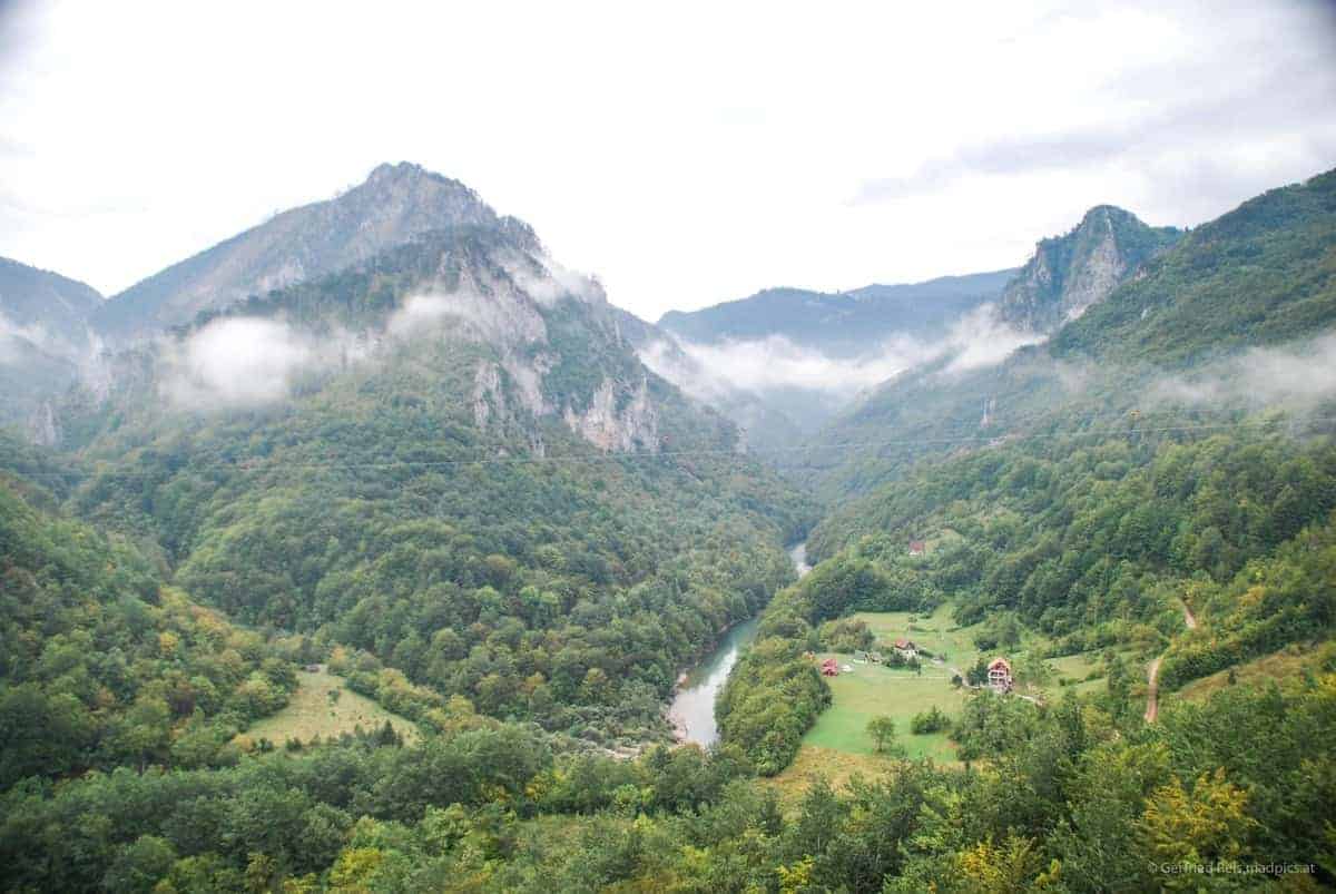 Blick Auf Die Tara Schlucht Von Der Đurđevića-Brücke