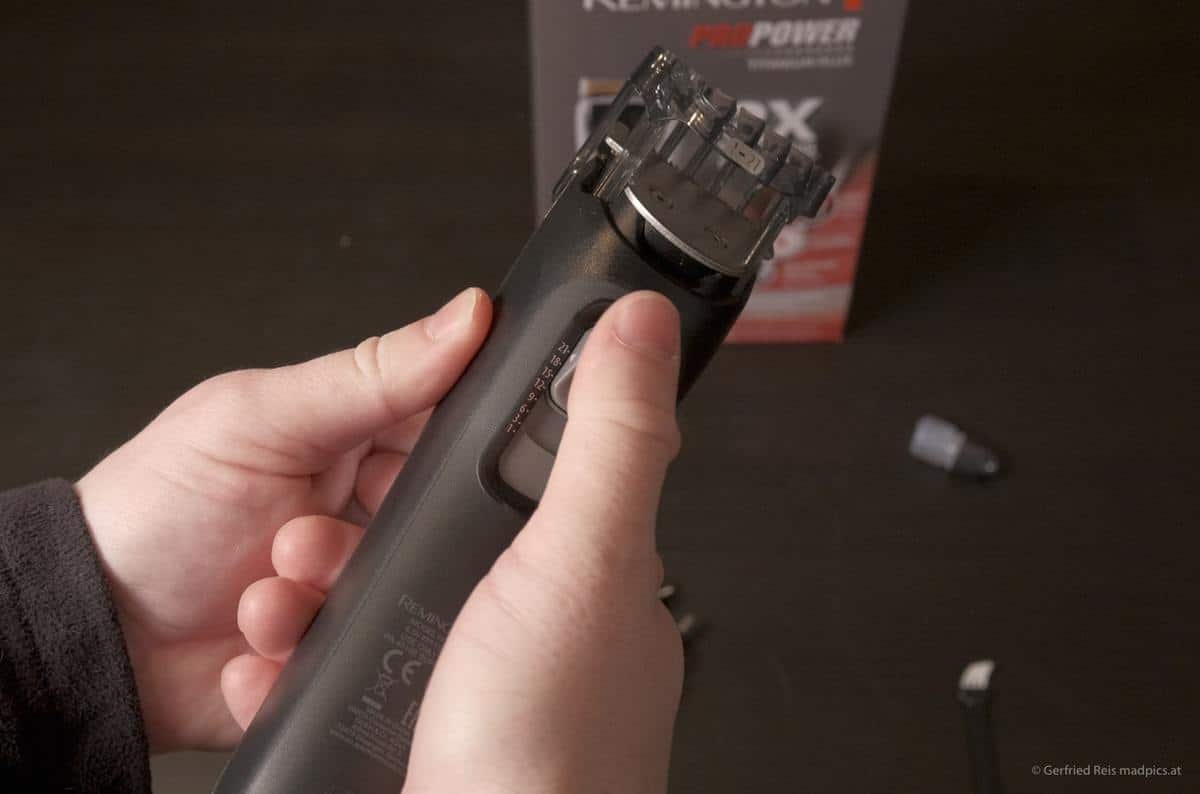 Stufen Über Schieber An Der Haarschneidemaschine Einstellen