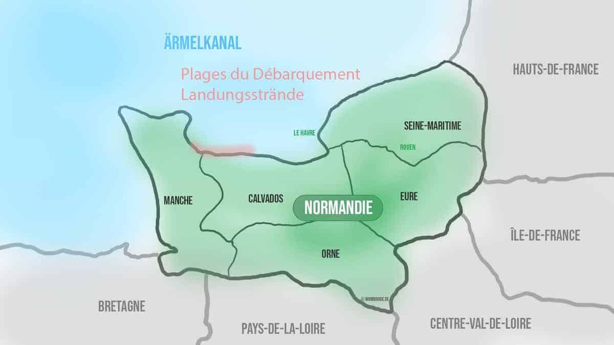 Darstellung Der Landungsstraße In Normandie Auf Der Karte