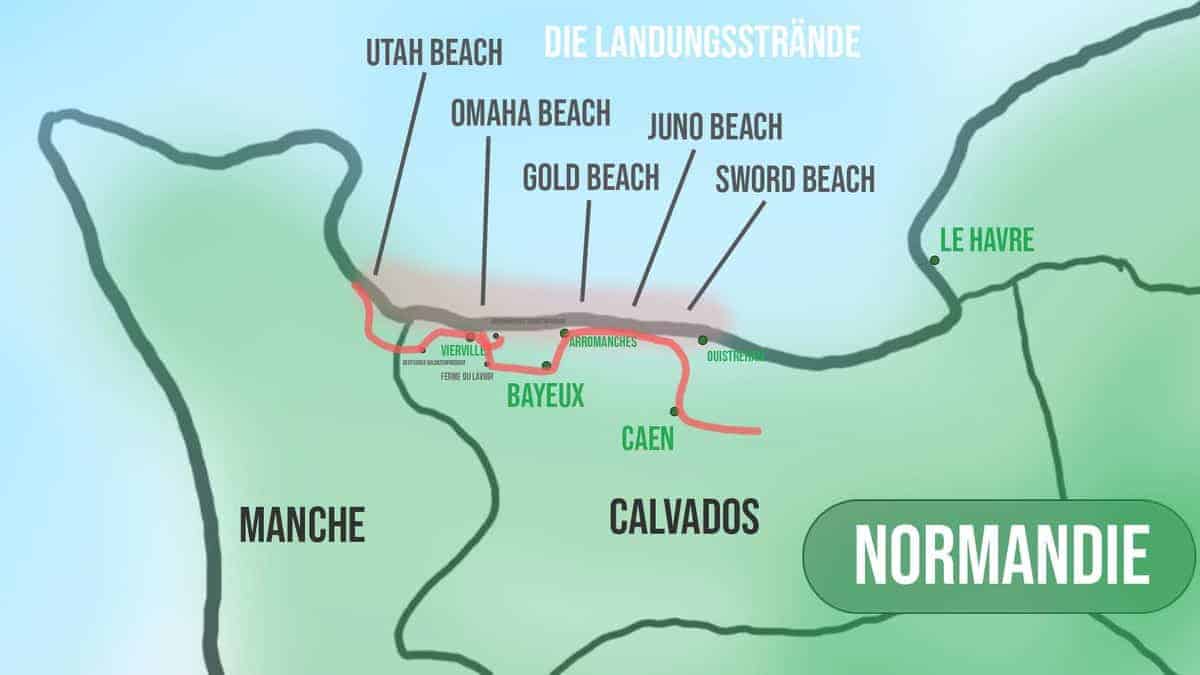 Unsere Route Entlang Der Landungsstrände