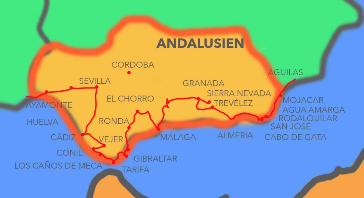 Andalusien mit dem Wohnmobil - unsere Route