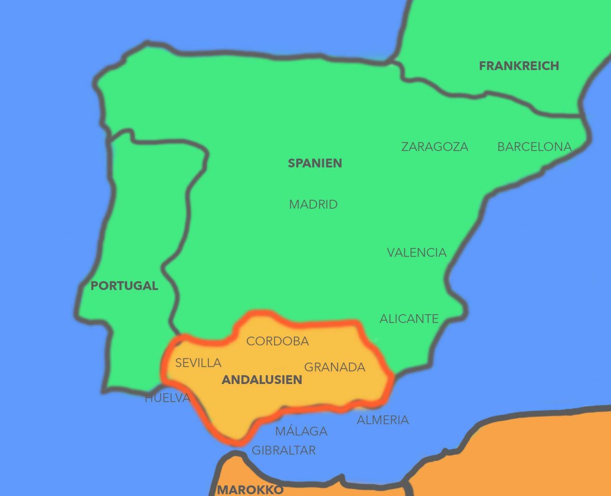 Andalusien mit dem Wohnmobil - Karte