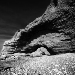 Nach Einer Langen Wanderung Landeten Wir Endlich Am (Falschen) Felsbogen Felsbogen An Der Atlantikküste Marokkos