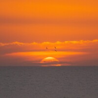 Ein Sonnenuntergang über dem Atlantik in Marokko Ein Sonnenuntergang über dem Atlantik in Marokko